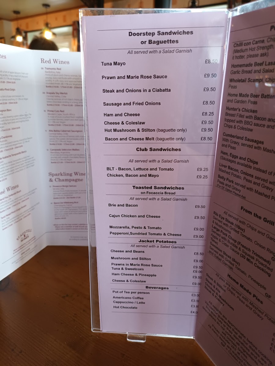 Menu - Mount Batten Bar photo 6